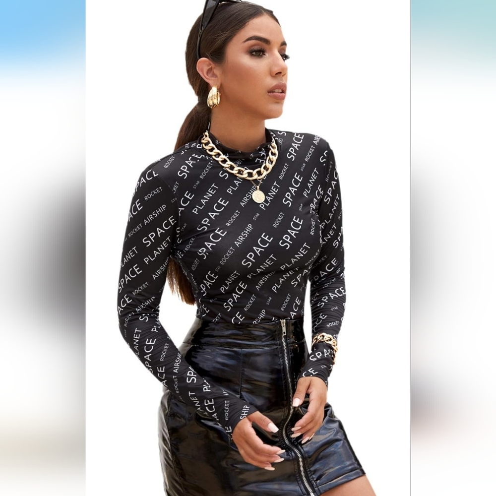 "SPACE" Sheer Mesh Top - Picture 5 of 6